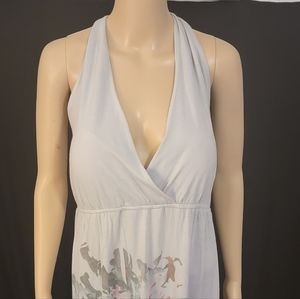 Grey cross front dress